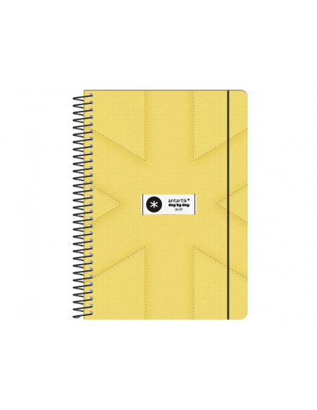 Agenda escolar antartik 26-27 espiral pack and go dia paginaa5+ bilingüe 80g papel fsc amarillo