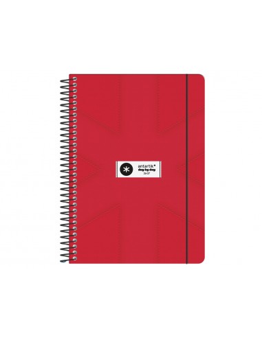 Agenda escolar antartik 26-27 espiral pack and go dia paginaa5+ bilingüe 80g papel fsc rojo