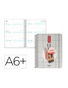 Agenda escolar liderpapel 26-27 espiral oriental semana vista a6+ bilingue 80g papel fsc fideos