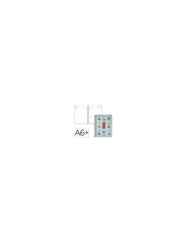 Agenda escolar liderpapel 26-27 espiral orietal dia pagina a6+ bilingue 80g papel fsc mix