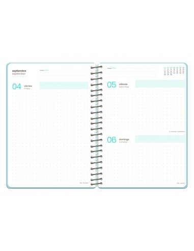 Agenda escolar liderpapel 26-27 espiral orietal dia pagina a6+ bilingue 80g papel fsc mix