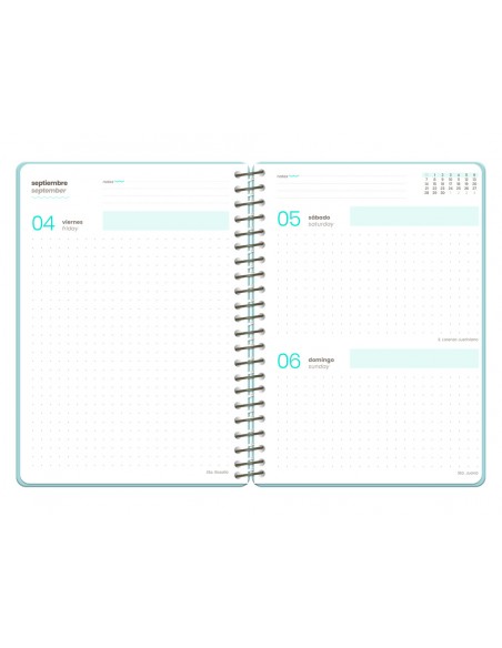Agenda escolar liderpapel 26-27 espiral orietal dia pagina a6+ bilingue 80g papel fsc mix