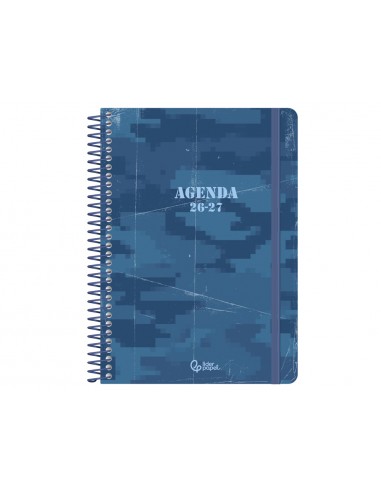 Agenda escolar liderpapel 26-27 espiral military diseñossurtidos bilingüe 80g papel fsc expositor 12 unidades