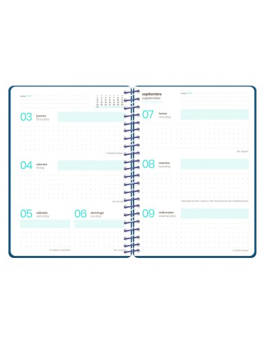 Agenda escolar liderpapel 26-27 espiral military diseñossurtidos bilingüe 80g papel fsc expositor 12 unidades