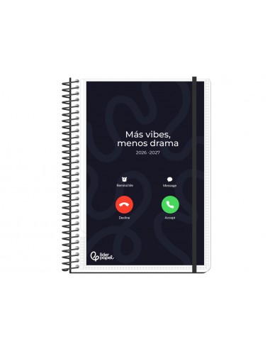 Agenda escolar liderpapel 26-27 espiral personalizable semana vista a5 bilingue 70g papel fsc