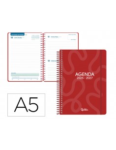 Agenda escolar liderpapel 26-27 espiral classic dia pagina a5 bilingue 70g papel fsc color1