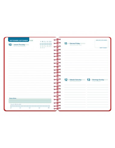 Agenda escolar liderpapel 26-27 espiral classic dia pagina a5 bilingue 70g papel fsc color1