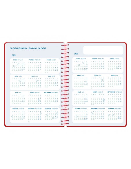 Agenda escolar liderpapel 26-27 espiral classic dia pagina a5 bilingue 70g papel fsc color1
