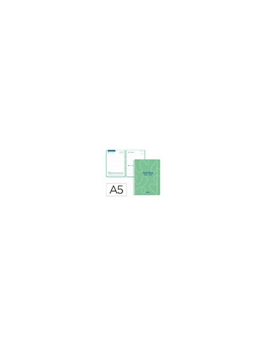 Agenda escolar liderpapel 26-27 espiral classic dia pagina a5 bilingue 70g papel fsc verde