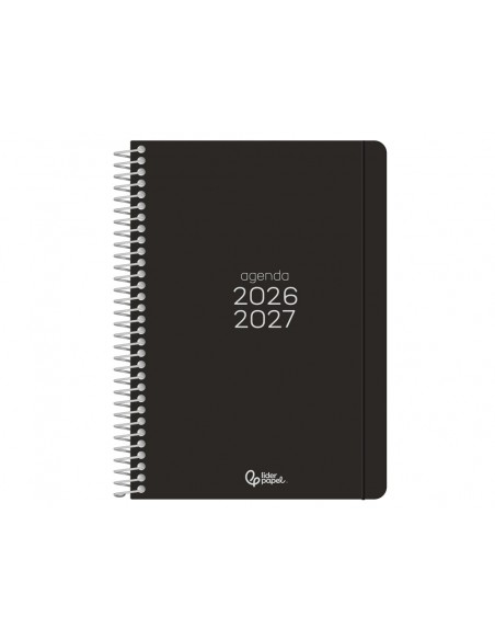 Agenda escolar liderpapel 26-27 espiral basic diseños surtidos bilingüe 70g papel fsc expositor 16 unidades
