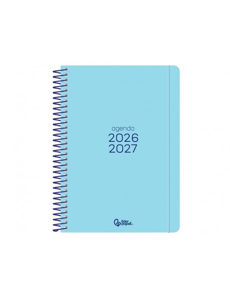 Agenda escolar liderpapel 26-27 espiral basic diseños surtidos bilingüe 70g papel fsc expositor 16 unidades