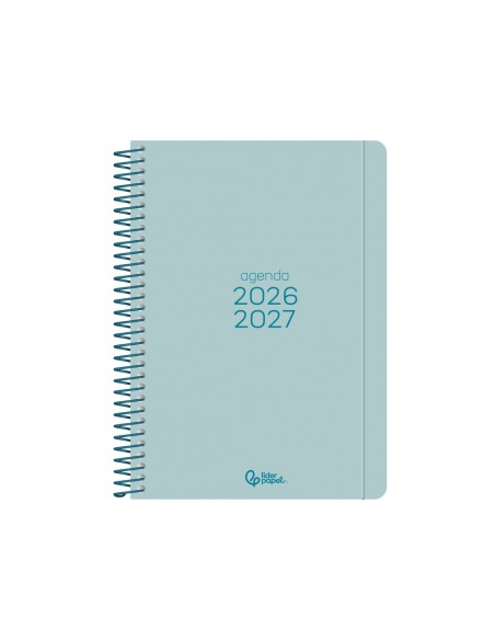 Agenda escolar liderpapel 26-27 espiral basic diseños surtidos bilingüe 70g papel fsc expositor 16 unidades