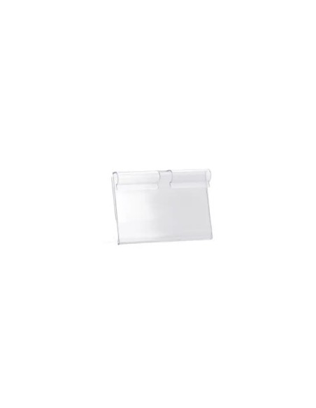 Soporte portaprecios q-connect para ganchos en t etiqueta 39x60mm transparente