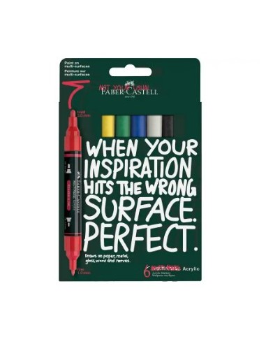 Rotulador faber castell acrílico doble punta...