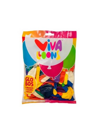 Globo 100% latex biodegradable vivalloons surtido especial colores surtidos bolsa de 250 gr