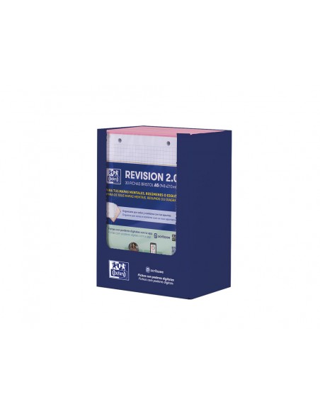 Ficha de revision oxford flashcards 2.0 148x210 mm 250 g cuadricula 5mm color rosa paquete de 30 unidades