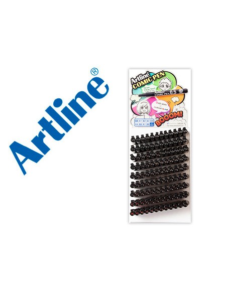 Rotulador artline calibrado microm. negro comic pen punta poliacetal resistente al agua exp. de 108 unidades stdas.