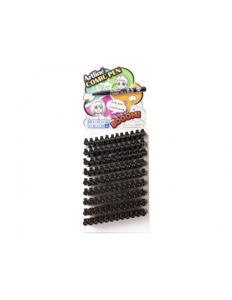 Rotulador artline calibrado microm. negro comic pen punta poliacetal resistente al agua exp. de 108 unidades stdas.