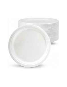 Plato de fibra bio 26 cm paquete de 50 unidades