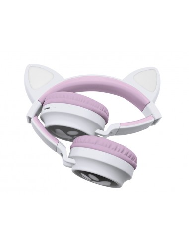 Auriculares plegables lexibook orejas de gato recargable con luz led ajuste de volumen bluetooth 5.3