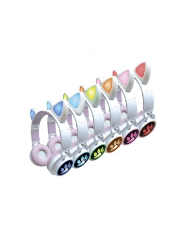 Auriculares plegables lexibook orejas de gato recargable con luz led ajuste de volumen bluetooth 5.3