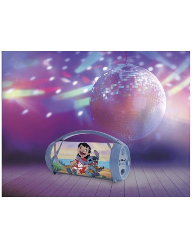 Altavoz con luz lexibook stitch bluetooth 5.0 usb con microfono