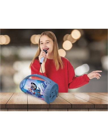 Altavoz con luz lexibook stitch bluetooth 5.0 usb con microfono