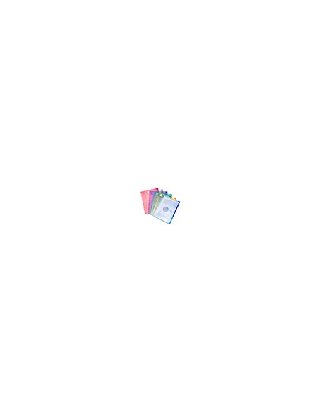 Funda multitaladro djois polipropileno con velcro din a4 pack de 12 unidades colores surtidos