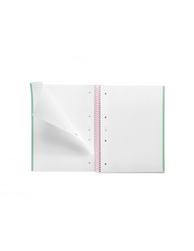 Cuaderno espiral miquelrius din a4 80 hojas cuadro 5 mm 90 gr gradient rosa verde menta