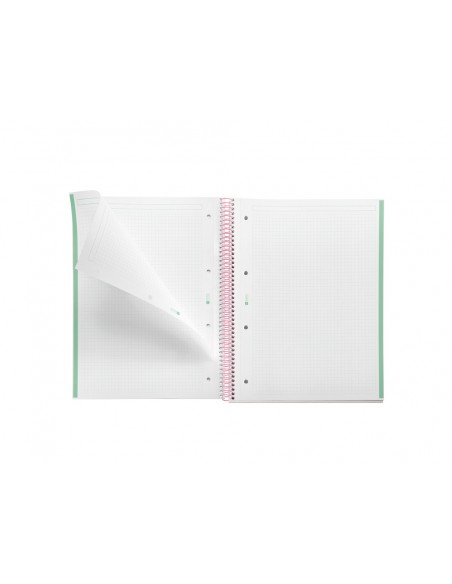 Cuaderno espiral miquelrius din a4 80 hojas cuadro 5 mm 90 gr gradient rosa verde menta Cuaderno espiral miquelrius din a4 80 hojas cuadro 5 mm 90 gr gradient rosa verde menta