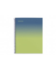 Cuaderno espiral miquelrius din a4 80 hojas cuadro 5 mm 90 gr gradient azul/limon