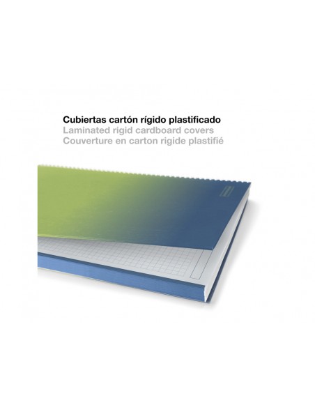 Cuaderno espiral miquelrius din a4 80 hojas cuadro 5 mm 90 gr gradient azul/limon Cuaderno espiral miquelrius din a4 80 hojas cuadro 5 mm 90 gr gradient azul/limon