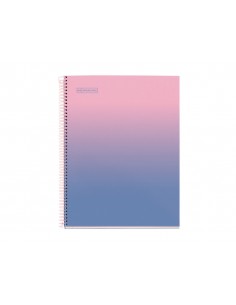 Cuaderno espiral miquelrius din a4 80 hojas cuadro 5 mm 90 gr gradient rosa/azul