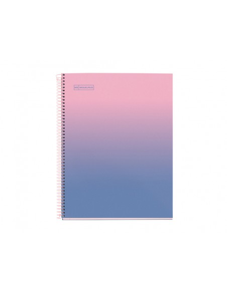 Cuaderno espiral miquelrius din a4 80 hojas cuadro 5 mm 90 gr gradient rosa/azul