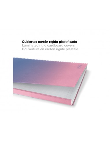 Cuaderno espiral miquelrius din a4 80 hojas cuadro 5 mm 90 gr gradient rosa/azul