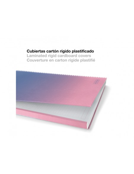Cuaderno espiral miquelrius din a4 80 hojas cuadro 5 mm 90 gr gradient rosa/azul Cuaderno espiral miquelrius din a4 80 hojas cuadro 5 mm 90 gr gradient rosa/azul