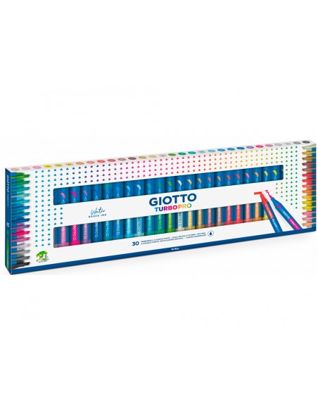 Rotulador giotto turbo pro doble punta caja de 30 unidades colores surtidos