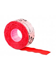 Etiquetas meto onduladas 26x12 mm rojo fluorescente adh. 2 caja de 6 rollos de 1000 unidades