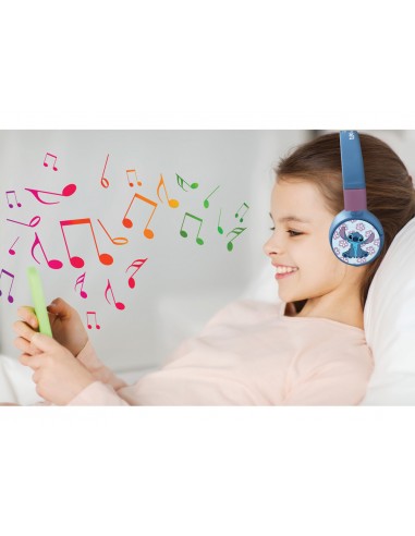 Auriculares plegables lexibook stitch 2 en 1 bluetooth con cable