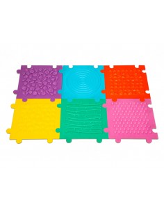Suelo puzzle texturizado antideslizante set 6 unidades colores surtidos