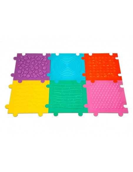 Suelo puzzle texturizado antideslizante set 6 unidades colores surtidos