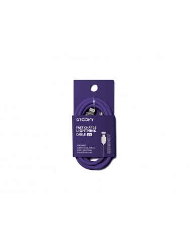 Cable groovy usb tipo c a apple lightning longitud 1 m color morado