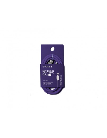 Cable groovy usb tipo c a apple lightning longitud 1 m color morado