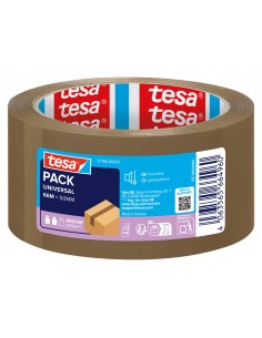 Cinta adhesiva tesa marron polipropileno 66 m x 50 mm para embalaje