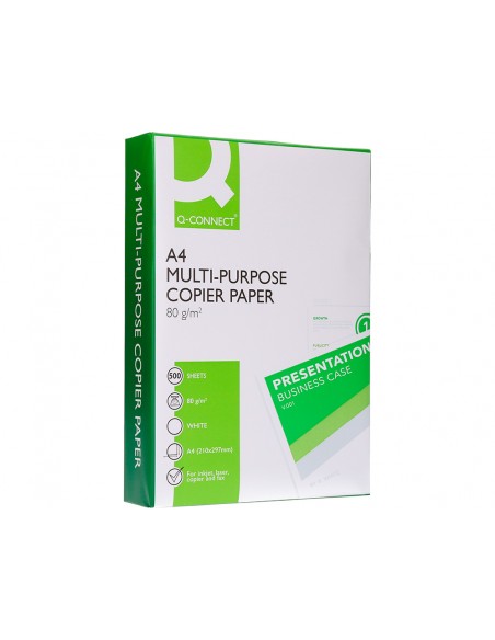 Papel fotocopiadora q-connect economy din a4 80 gramos paquete de 500 hojas