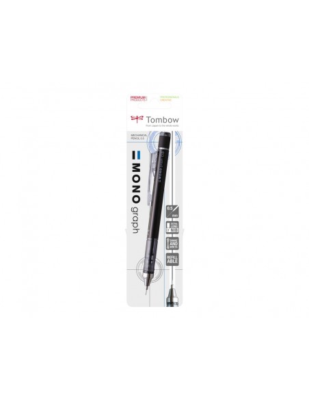 Portaminas tombow con clip mono graph profesional 0,5 mm color negro